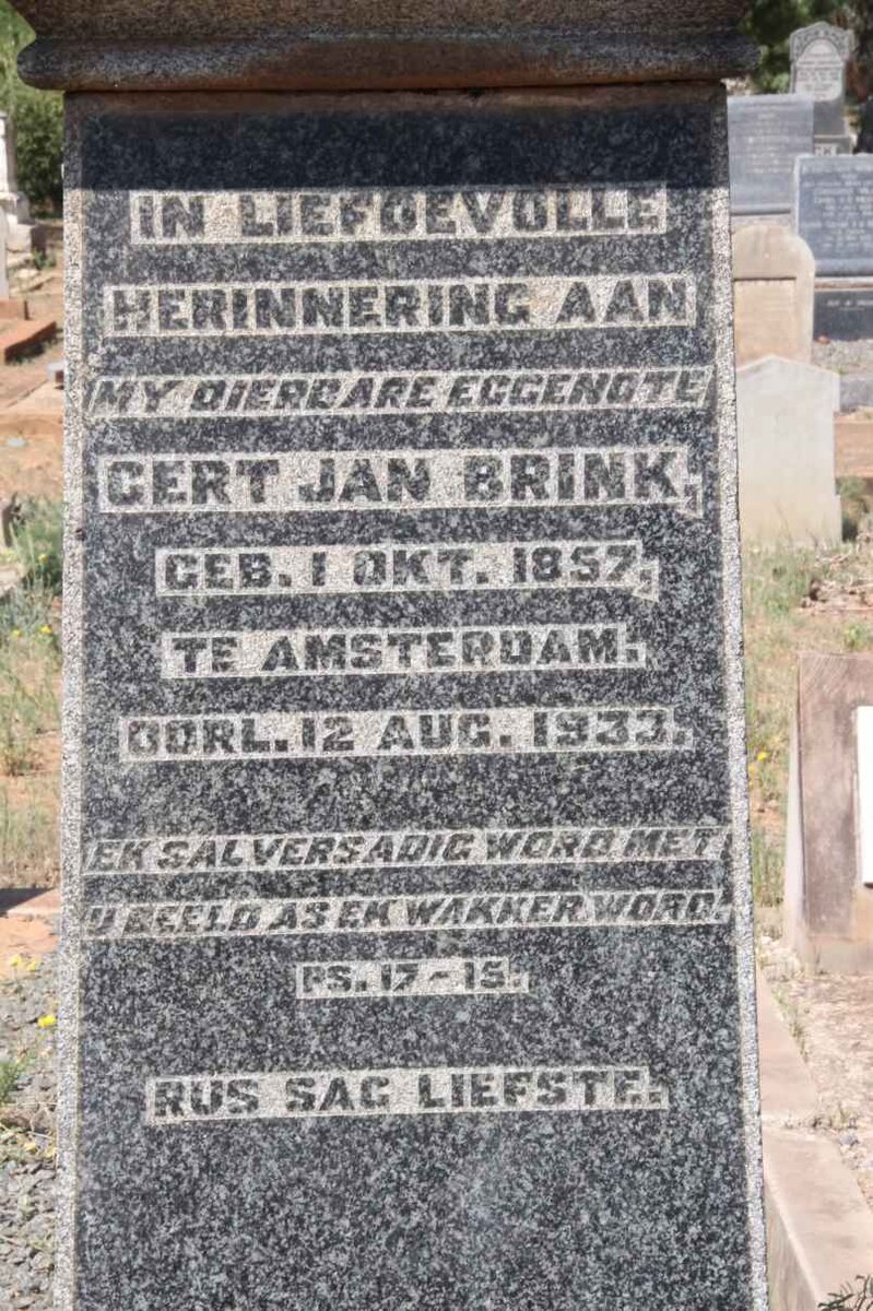 BRINK Gert Jan 1857-1933