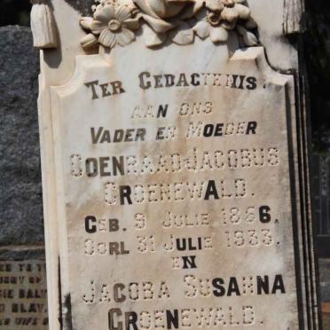 GROENEWALD Coenraad Jacobus 1856-1933 &amp; Jacoba Susanna SMIT 1861-1935
