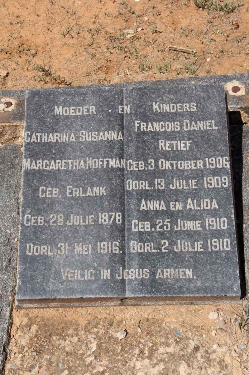 HOFFMAN Catharina Susanna Margaretha nee ERLANK 1878-1916