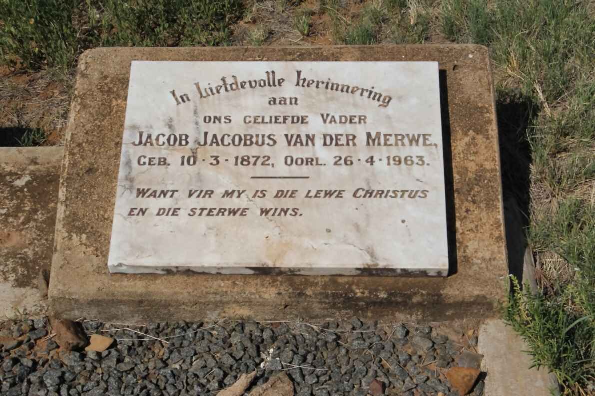 MERWE Jacob Jacobus, van der 1872-1963