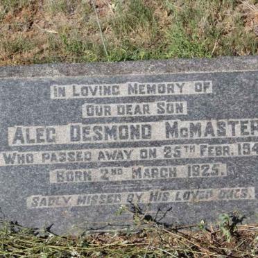McMASTER Alec Desmond 1925-1943