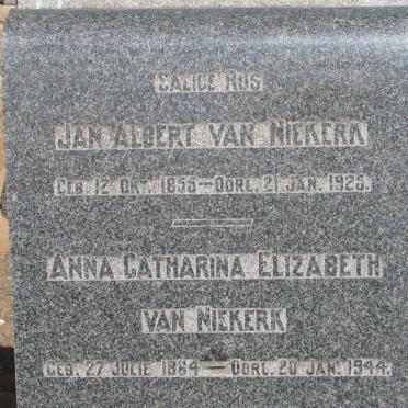 NIEKERK Jan Albert, van 1855-1925 &amp; Anna Catharina Elizabeth 1864-1944
