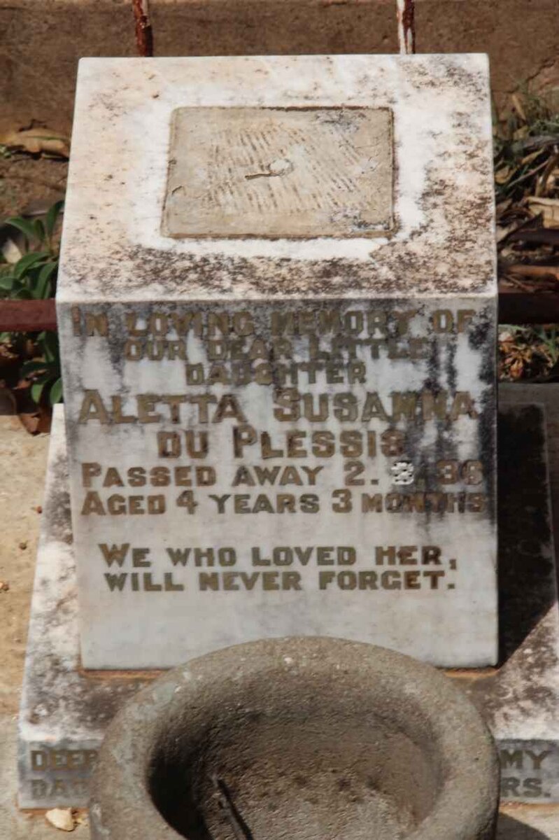 PLESSIS Aletta Susanna, du -1936