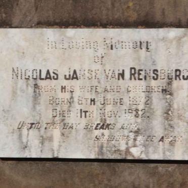 RENSBURG Nicolas, Janse van 1872-1932