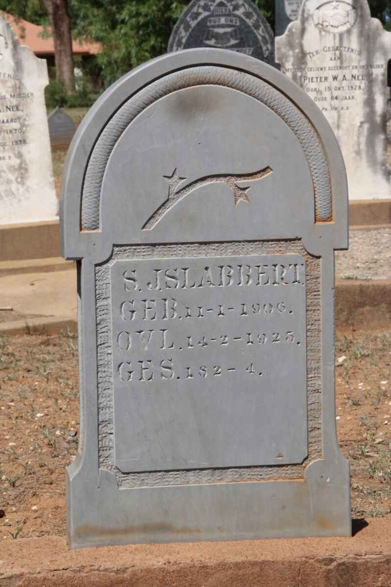 SLABBERT S.J. 1906-1925