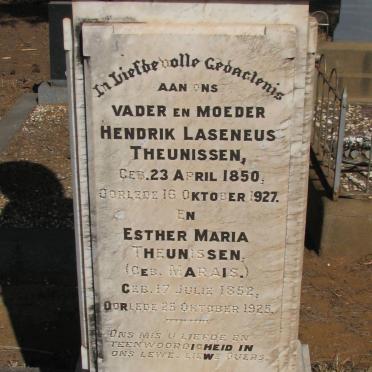 THEUNISSEN Hendrik Laseneus 1850-1927 &amp; Esther Maria MARAIS 1852-1925