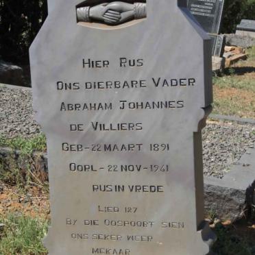VILLIERS Abraham Johannes, de 1891-1961