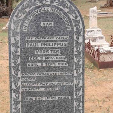VORSTER Paul Philippus 1836-1921