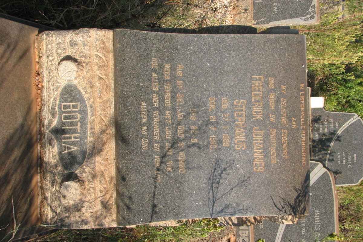 BOTHA Frederick Johannes Stephanus 1889-1969