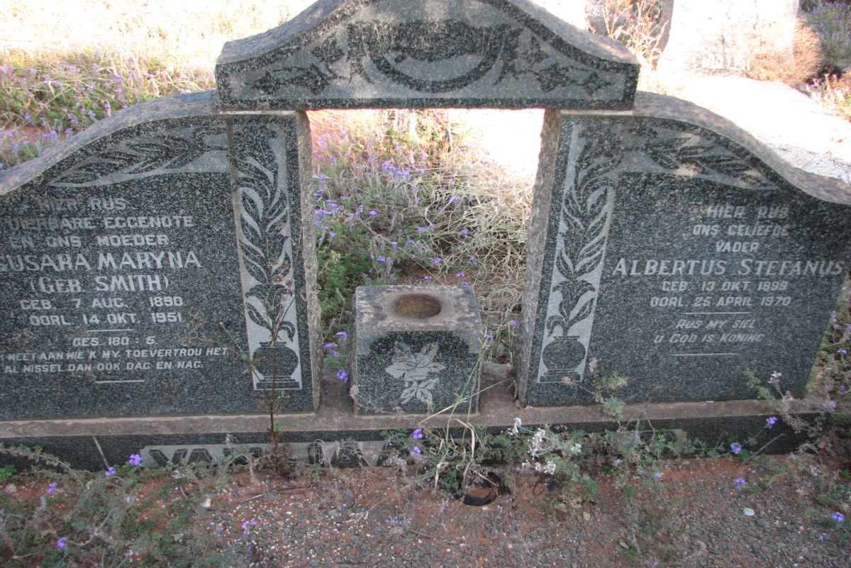 JAARSVELD Albertus Stefanus, van 1899-1970 &amp; Susara Maryna SMITH 1890-1951