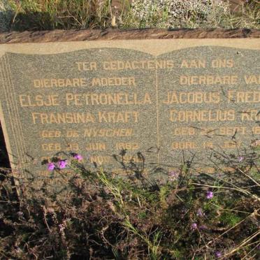 KRAFT Jacobus Frederik Cornelius 1854-? &amp; Elsje Petronella Fransina DE NYSCHEN 1862-195?