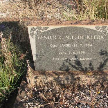 KLERK Hester C.M.E., de nee JANSE 1884-1956