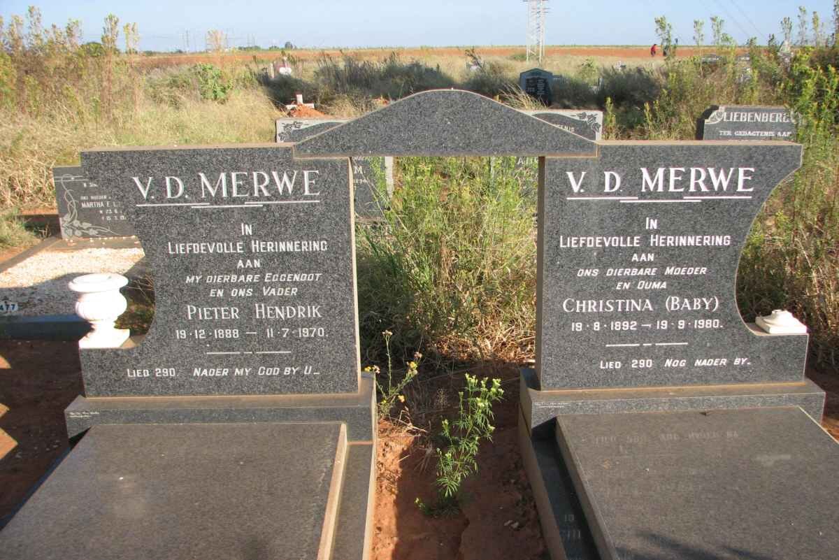 MERWE Pieter Hendrik, van der 1888-1970 &amp; Christina 1892-1980