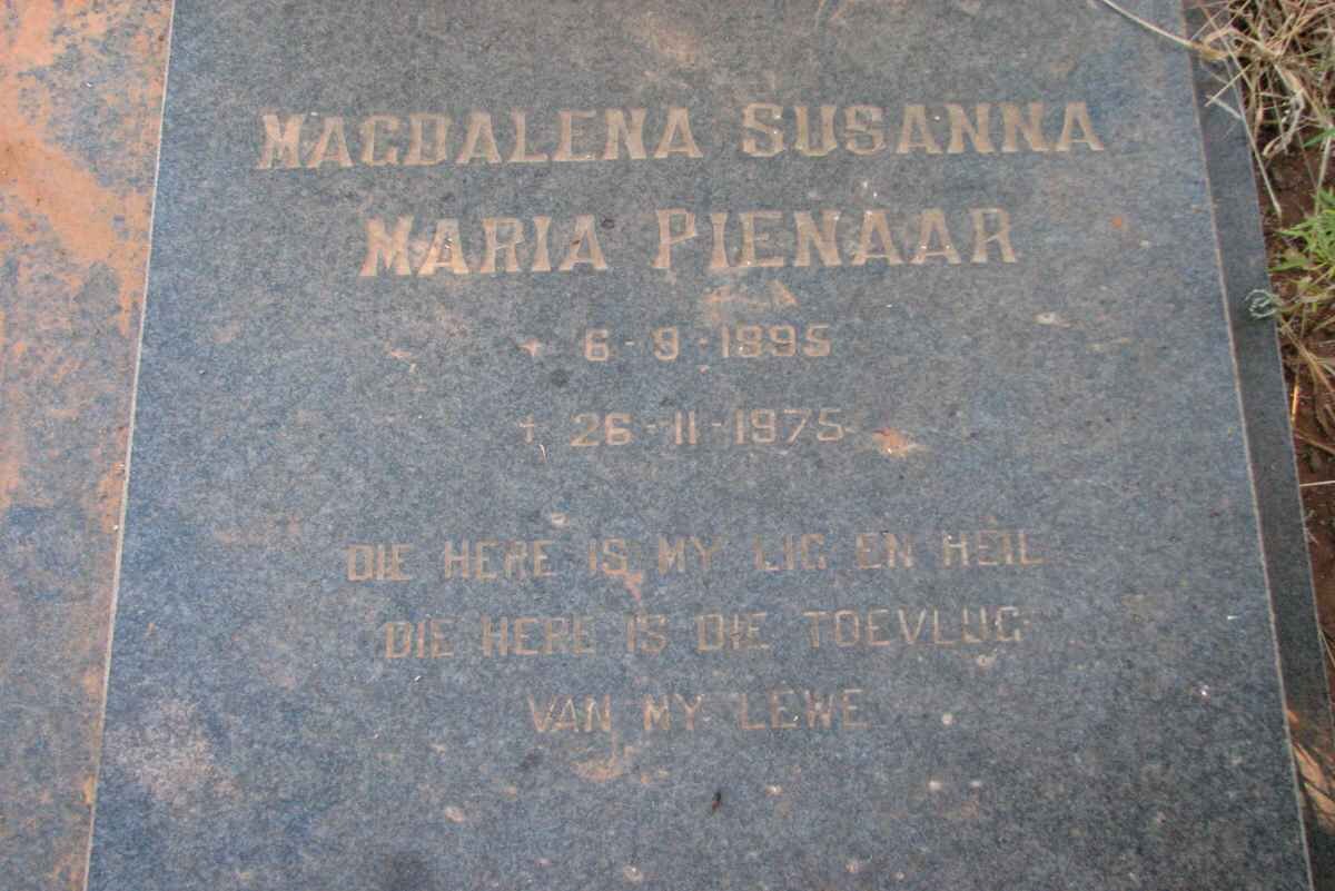 PIENAAR Magdalena Susanna Maria 1895-1975