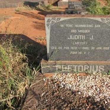 PRETORIUS Judith J. nee MEYER 1872-1959