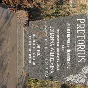 PRETORIUS Johanna Wilhelmina nee CALITZ 1910-1992