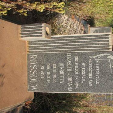 ROSSOUW Elizabeth Johanna Henrietta nee DU PREEZ -1964