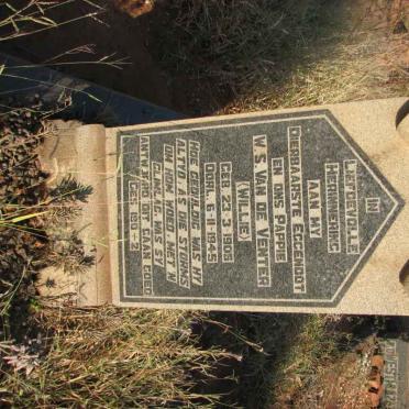 VENTER W.S., van de 1905-1945