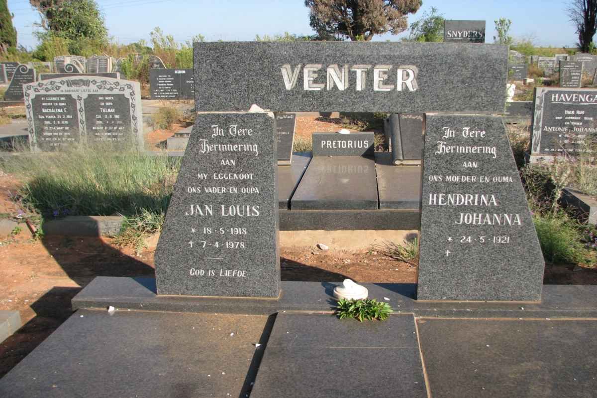VENTER Jan Louis 1918-1978 &amp; Hendrina Johanna 1921-