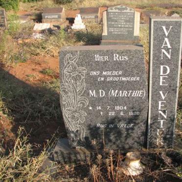 VENTER M.D., van de 1904-1990