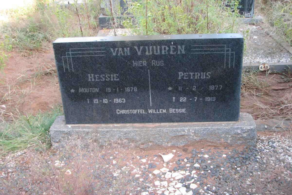 VUUREN Petrus, van 1877-1919 &amp; Hessie MOUTON 1878-1963
