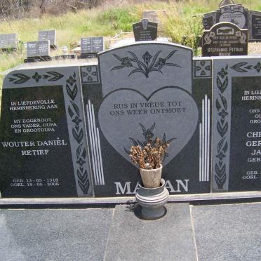 MALAN Wouter Daniël Retief 1918-2006 &amp; Christina Gertruida Jacoba BRITZ 1920-2011