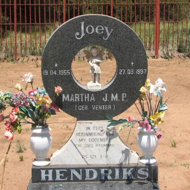 HENDRIKS Martha J.M.P. nee VENTER 1955-1997