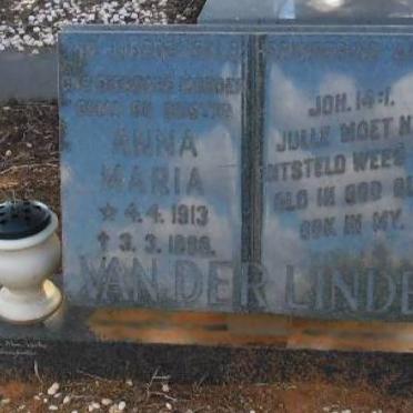 LINDE Anna Maria, van der 1913-1998