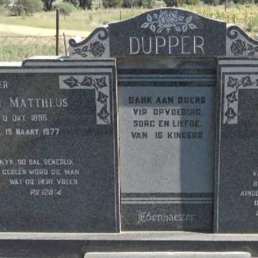 DUPPER Barend Mattheus 1895-1977 &amp; Alice Christina DUFFEY 1904-1967