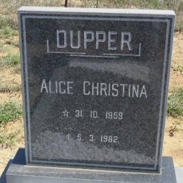 DUPPER Alice Christina 1959-1982