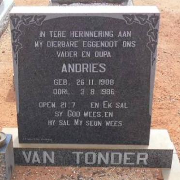 TONDER Andries, van 1908-1986