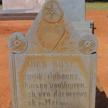 VUUREN Judik Johanna, Jansen van nee VAN DER MERWE 1841-1902