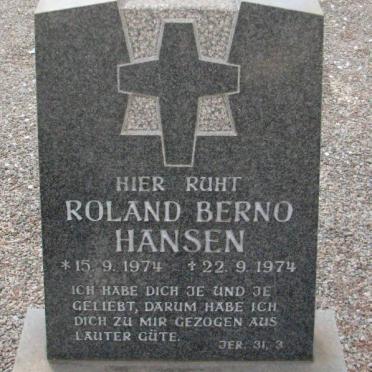 HANSEN Roland Berno 1974-1974