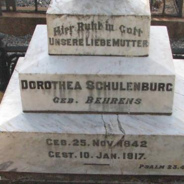 SCHULENBURG Dorothea nee BEHRENS 1842-1917