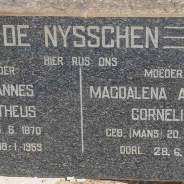 NYSSCHEN Johannes Mattheus, de 1870-1959 &amp; Magdalena Alberta Cornelia MANS 1877-1974