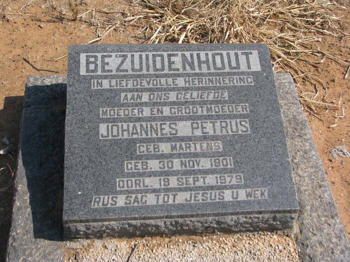 BEZUIDENHOUT Johannes Petrus nee MARTENS 1901-1979