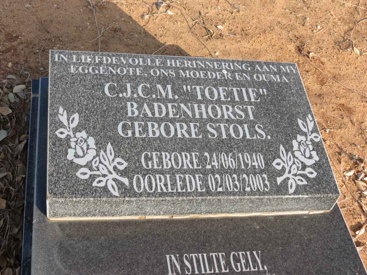 BADENHORST C.J.C.M. nee STOLS 1940-2003