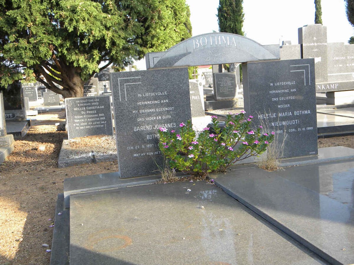 BOTHMA Barend Johannes 1897-1969 &amp; Heletjie Maria NIEUWOUDT 1899-1980