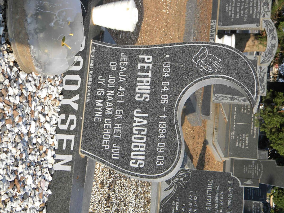 BOOYSEN Petrus Jacobus 1934-1994