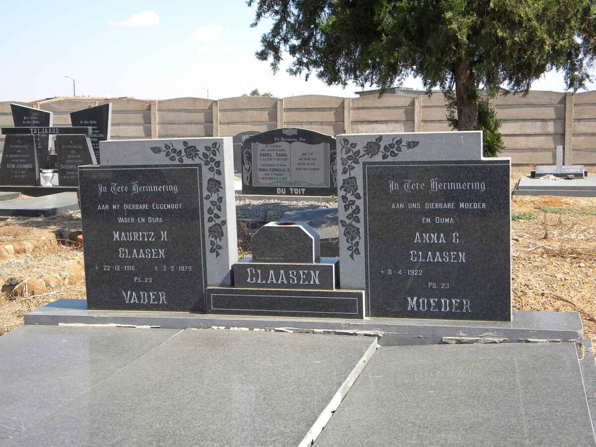 CLAASEN Mauritz H. 1916-1979 &amp; Anna C. 1922-