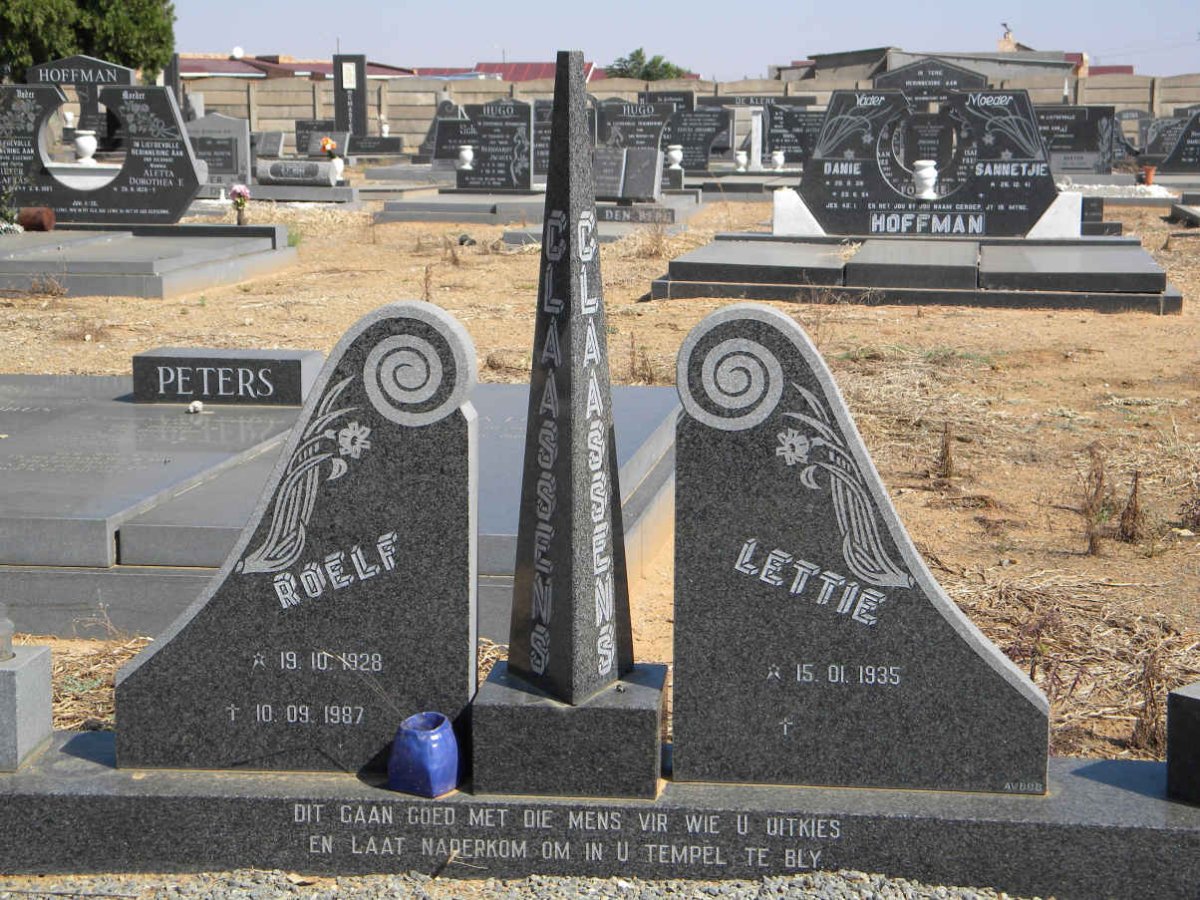 CLAASSENS Roelf 1928-1987 &amp; Lettie 1935-