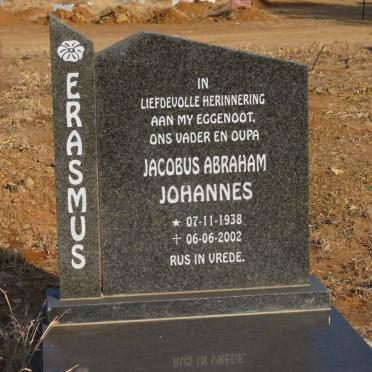 ERASMUS Jacobus Abraham Johannes 1938-2002