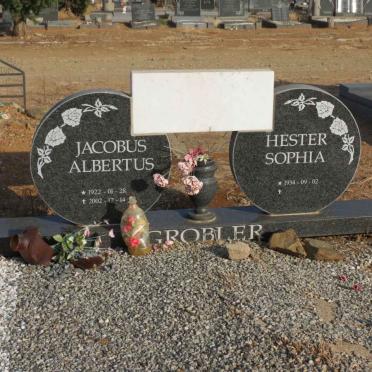 GROBLER Jacobus Albertus 1922-2002 &amp; Hester Sophia 1934-