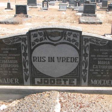 JOOSTE Hermanus Bernardus 1874-1961 &amp; Maria Catharina 1879-1969