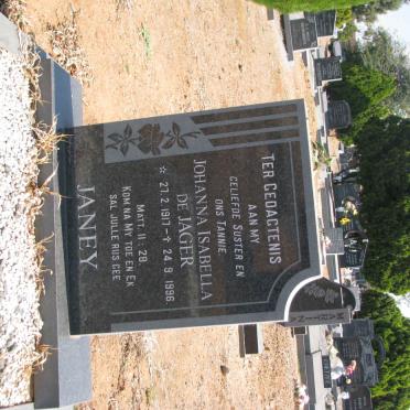 JAGER Johanna Isabella, de 1917-1996