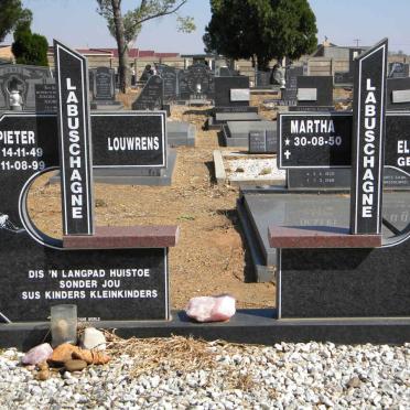 LABUSCHAGNE Pieter Louwrens 1949-1999 &amp; Martha Elizabeth NEL 1950-