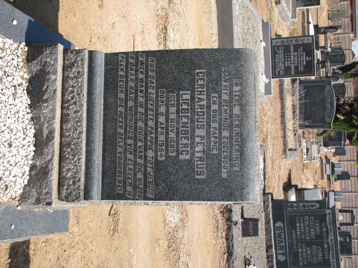 LIEBENBERG Gerhardus Petrus 1889-1954