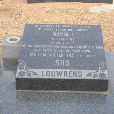 LOUWRENS Maria I. nee CLAASSENS 1939-1969