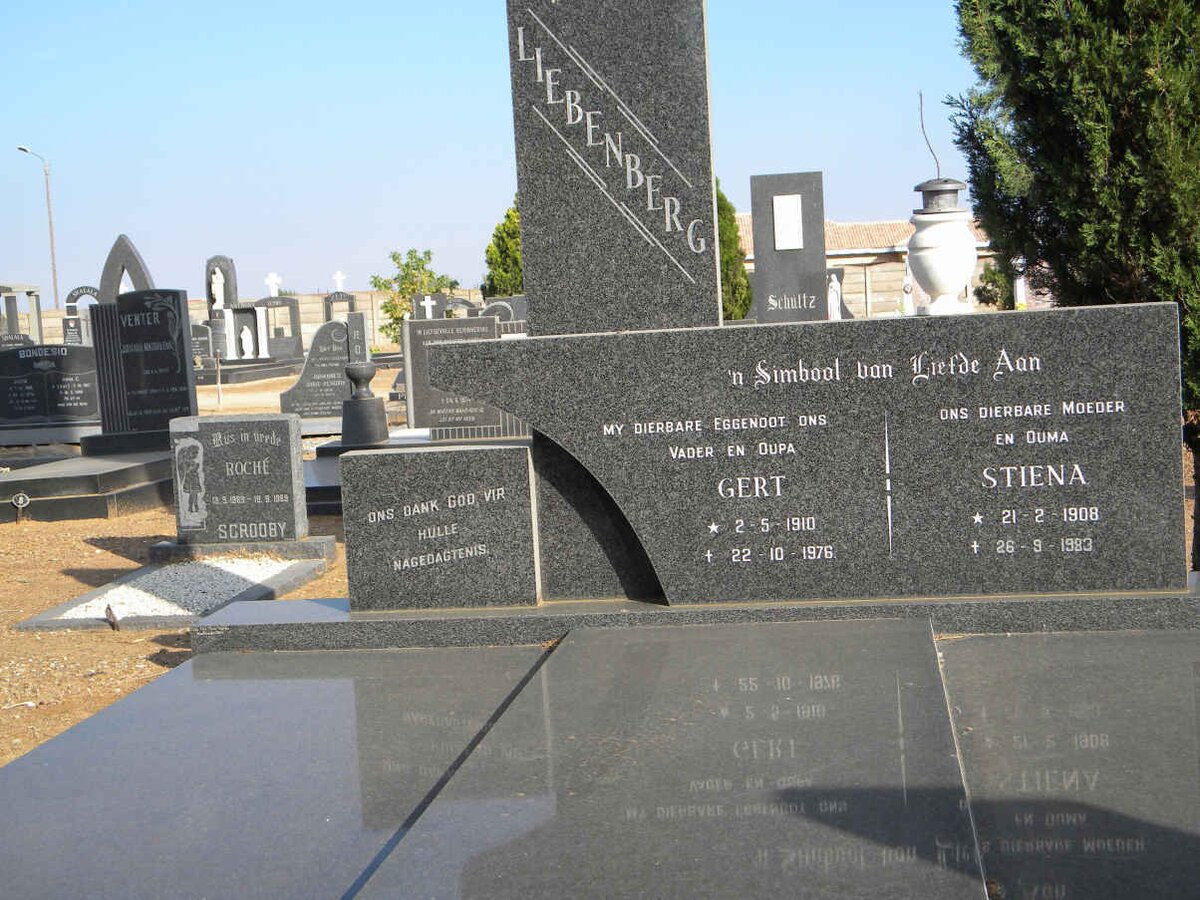 LIEBENBERG Gert 1910-1976 &amp; Stiena 1908-1983