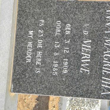 MERWE Anna Magrietha, v.d. 1909-1985